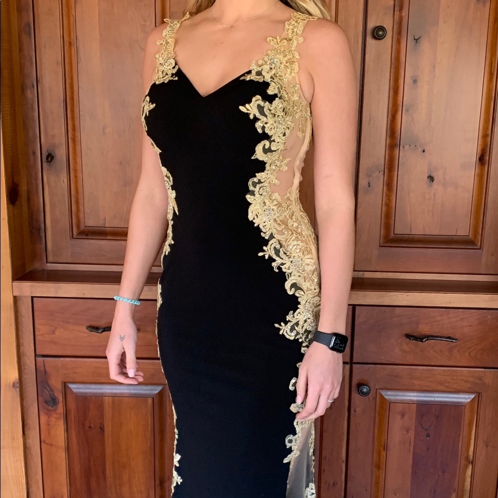 Black and gold formal gown